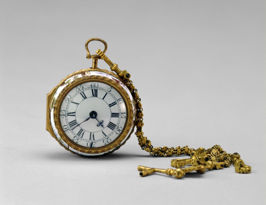 图片[1]-Bronze gold-plated enamel pocket watch-China Archive